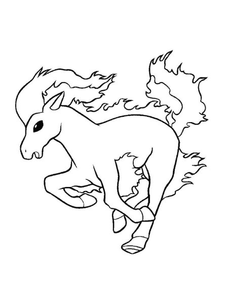 Pokemon Ponyta Coloring Pages Free Printable