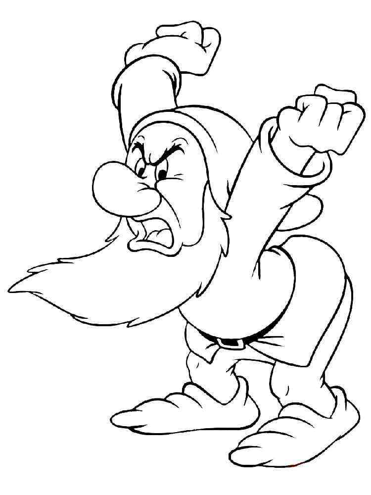 Grumpy The Dwarf coloring pages. Free Printable Grumpy The Dwarf
