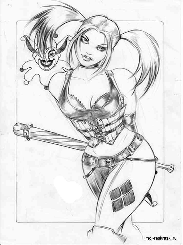 Harley Quinn coloring pages. Free Printable Harley Quinn ...