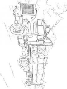 Log Truck coloring page 1 - Free printable