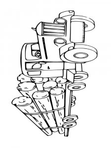 Log Truck coloring page 3 - Free printable