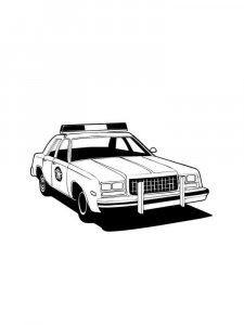 Police Car coloring page 4 - Free printable