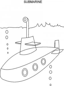 Submarine coloring page 1 - Free printable