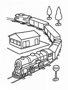 Train coloring page 3 - Free printable
