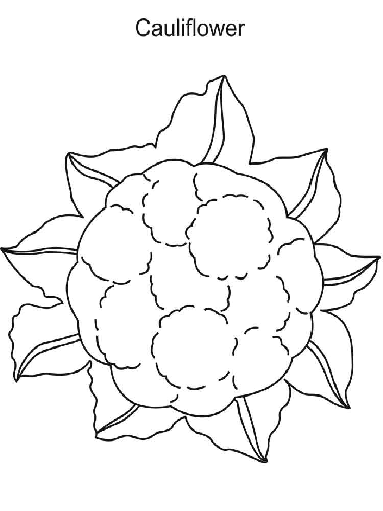 Vegetables Cauliflower coloring page 7