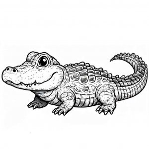 Alligator coloring page - picture 6