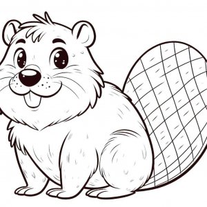 Beaver coloring page - picture 1