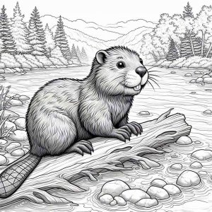 Beaver coloring page - picture 14