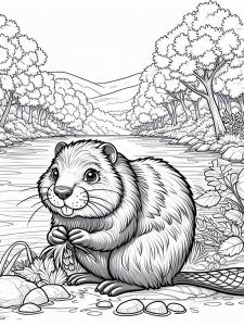 Beaver coloring page - picture 16
