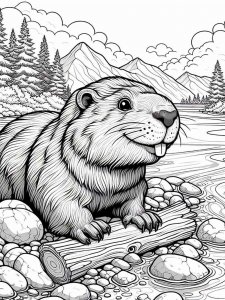 Beaver coloring page - picture 17