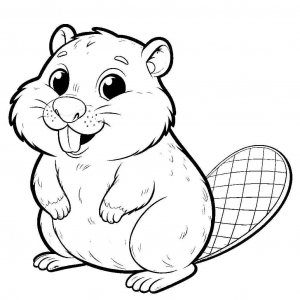 Beaver coloring page - picture 2