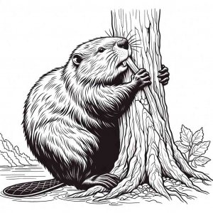 Beaver coloring page - picture 24