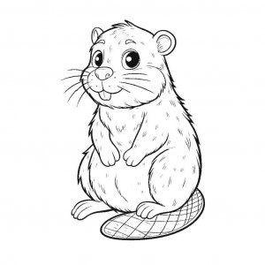 Beaver coloring page - picture 3