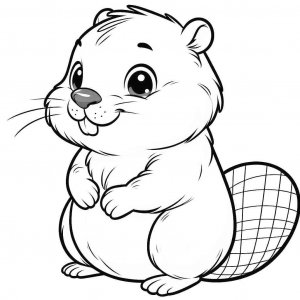Beaver coloring page - picture 4