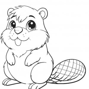 Beaver coloring page - picture 7
