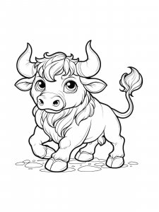 Bull coloring page - picture 45