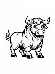 Bull coloring page - picture 49