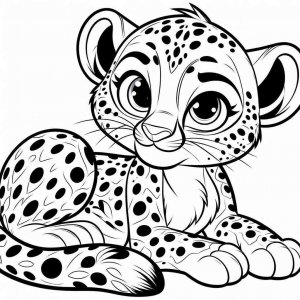Cheetah coloring page - picture 1