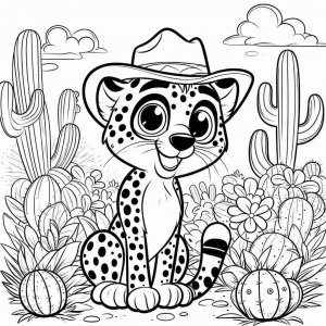 Cheetah coloring page - picture 4