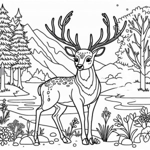 Deer coloring page - picture 1