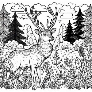 Deer coloring page - picture 13