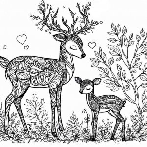 Deer coloring page - picture 2