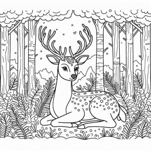 Deer coloring page - picture 4