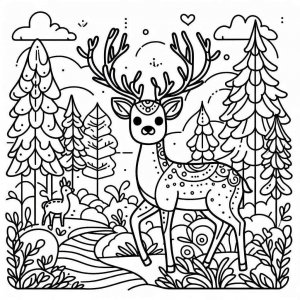 Deer coloring page - picture 5