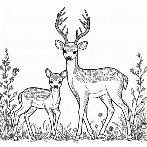 Deer coloring page - picture 9