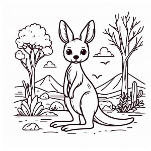 Kangaroo coloring page - picture 7