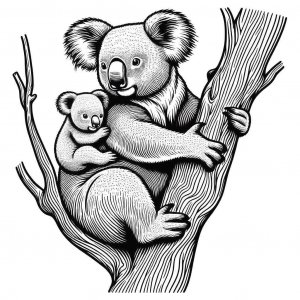 Koala coloring page - picture 1