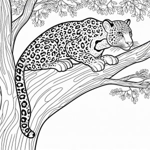 Leopard coloring page - picture 1