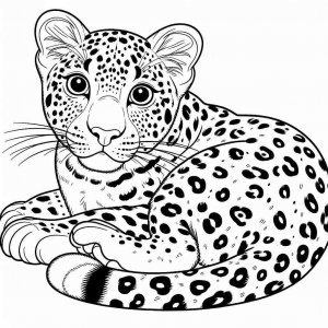 Leopard coloring page - picture 10