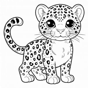 Leopard coloring page - picture 11