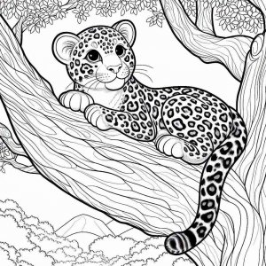 Leopard coloring page - picture 13