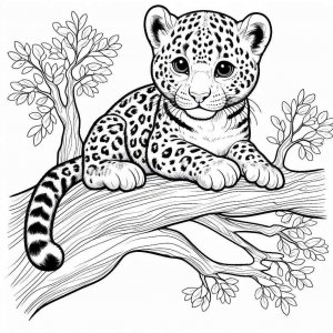 Leopard coloring page - picture 17