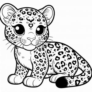 Leopard coloring page - picture 2