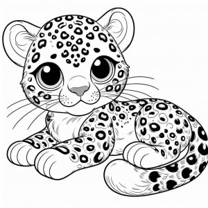 Leopard coloring page - picture 21