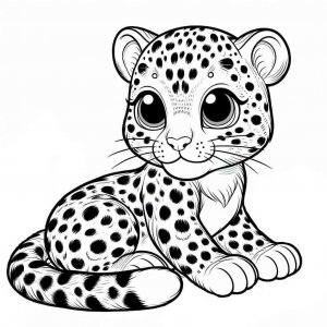 Leopard coloring page - picture 24