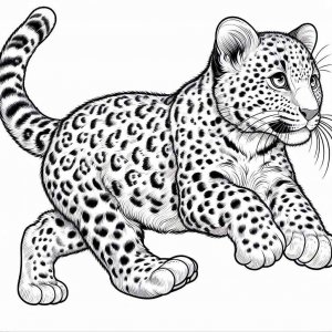 Leopard coloring page - picture 25