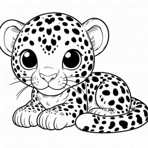 Leopard coloring page - picture 27