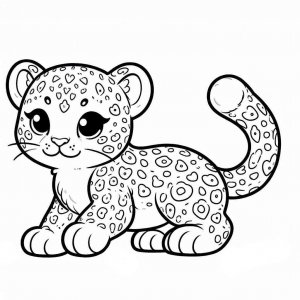 Leopard coloring page - picture 3