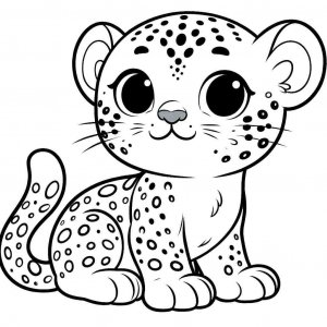 Leopard coloring page - picture 30