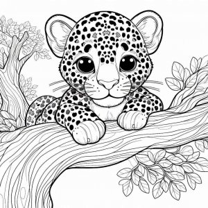Leopard coloring page - picture 4