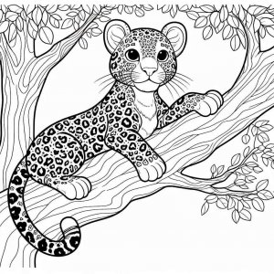 Leopard coloring page - picture 5