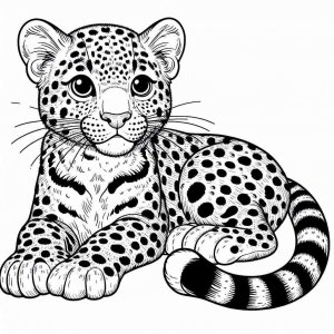 Leopard coloring page - picture 7