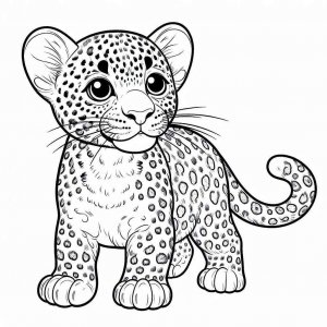 Leopard coloring page - picture 8