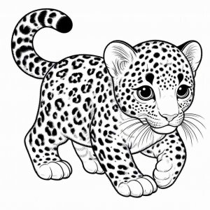 Leopard coloring page - picture 9