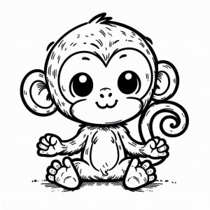 Monkey coloring page - picture 12