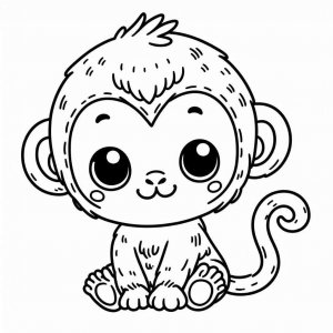 Monkey coloring page - picture 18